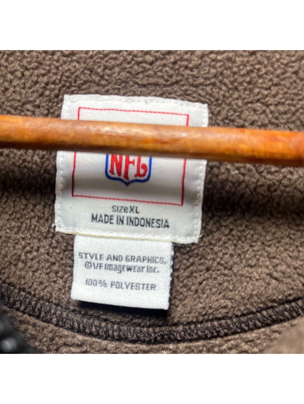 Vintage Cleveland Browns Brown Half Zip Fleece Sweater XL - Picture 4 of 10